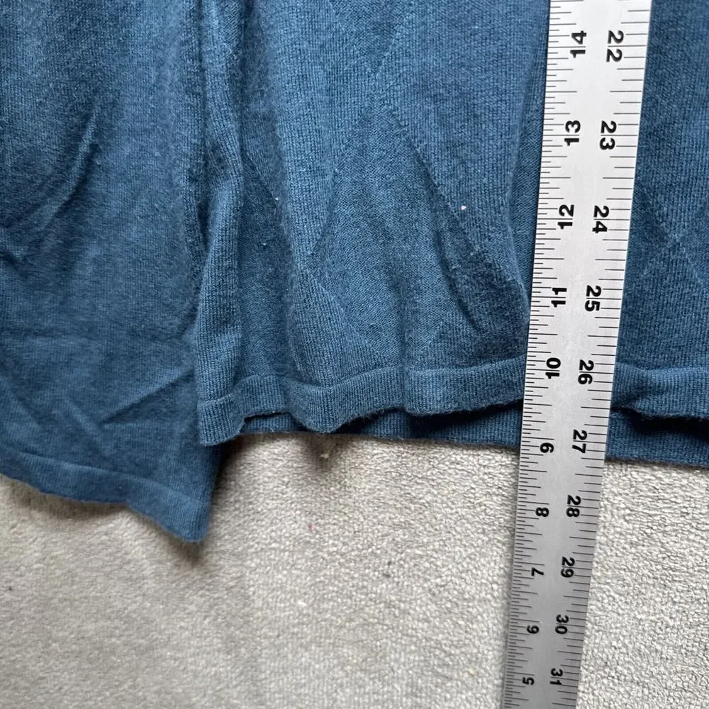 Banana Republic Luxe Blend Silk Sweater Mens L‎ Pullover Diamond Argyle V Neck